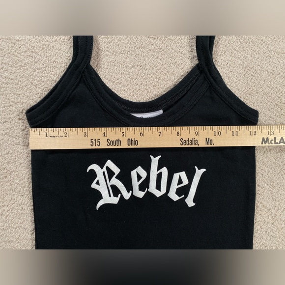 Women’s 90s Y2K Renegade Classics Rebel Small Black top 100% cotton Made in USA - Picture 5 of 7